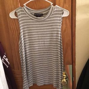 Grey and white cotton tank top